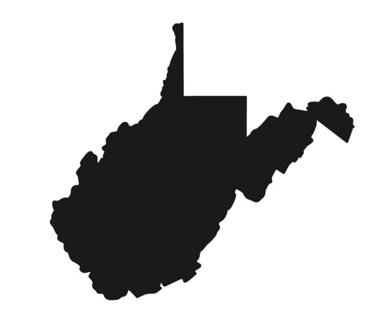Silhouette of the state of West Virginia.