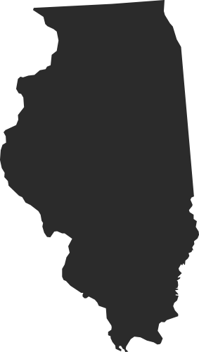Silhouette of the state of Illinois.